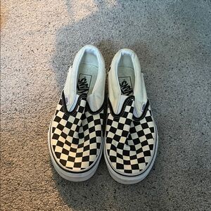 Vans women Black and White Checkered Slip-On Sneakers